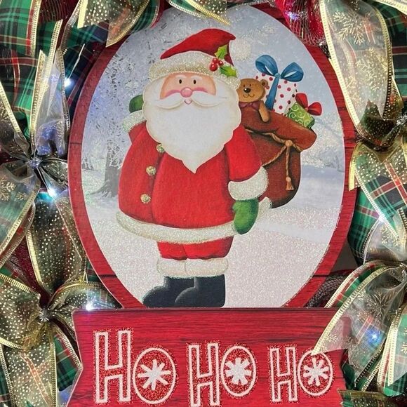 Light up! - Handmade Christmas wreath old fashioned “merry Christmas wreath - Picture 4 of 4